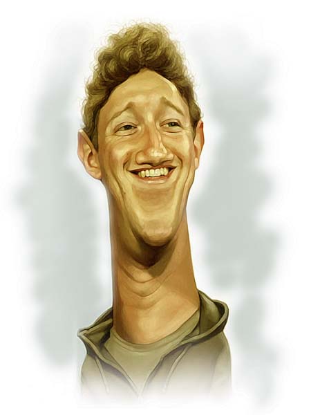 шарж головы мужской Цукерберг 